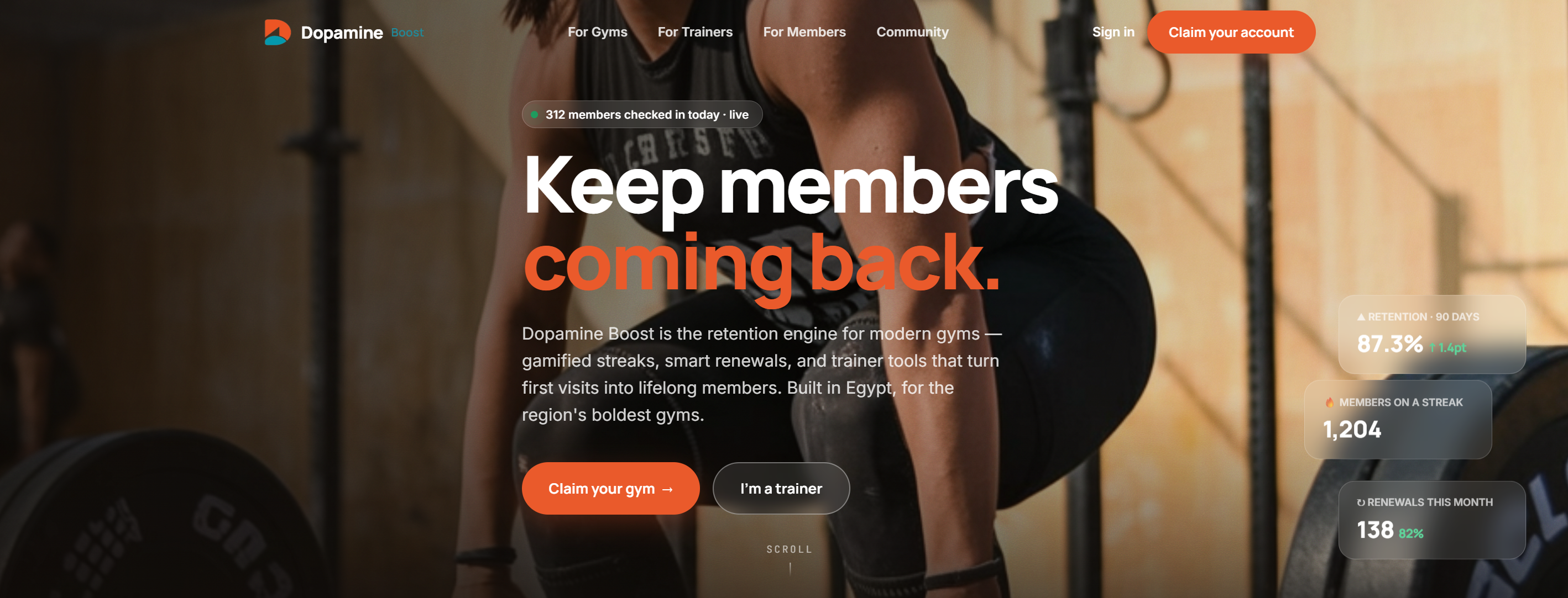 Dopamine Boost marketing website hero